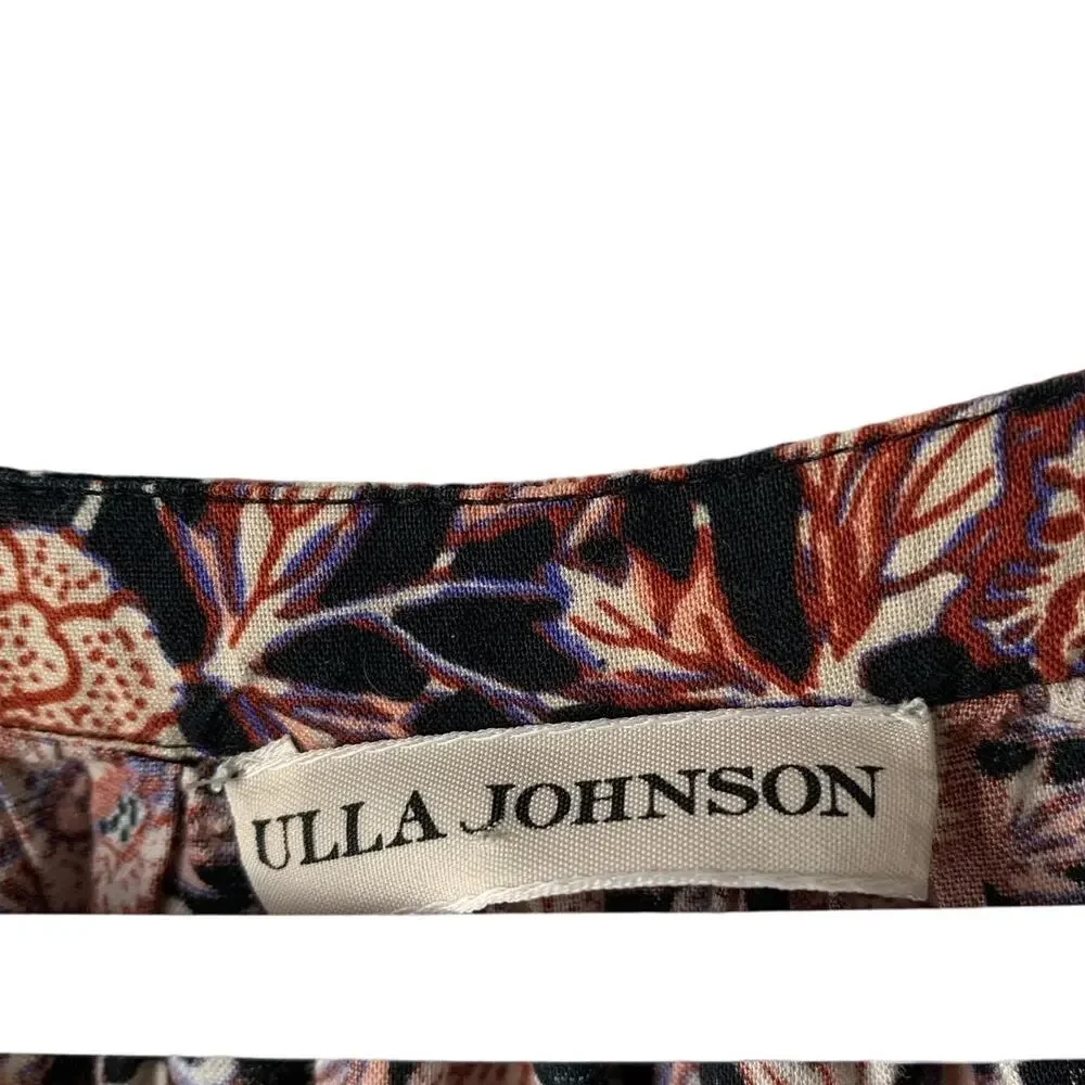 Ulla Johnson Evie Puff Sleeve Peasant Blouse Top in Midnight Floral, size 12 - Picture 9 of 9